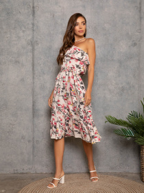 Сукня міді ISSA Plus модель SA-254_white Сукня міді ISSA Plus модель SA-254_white Фото