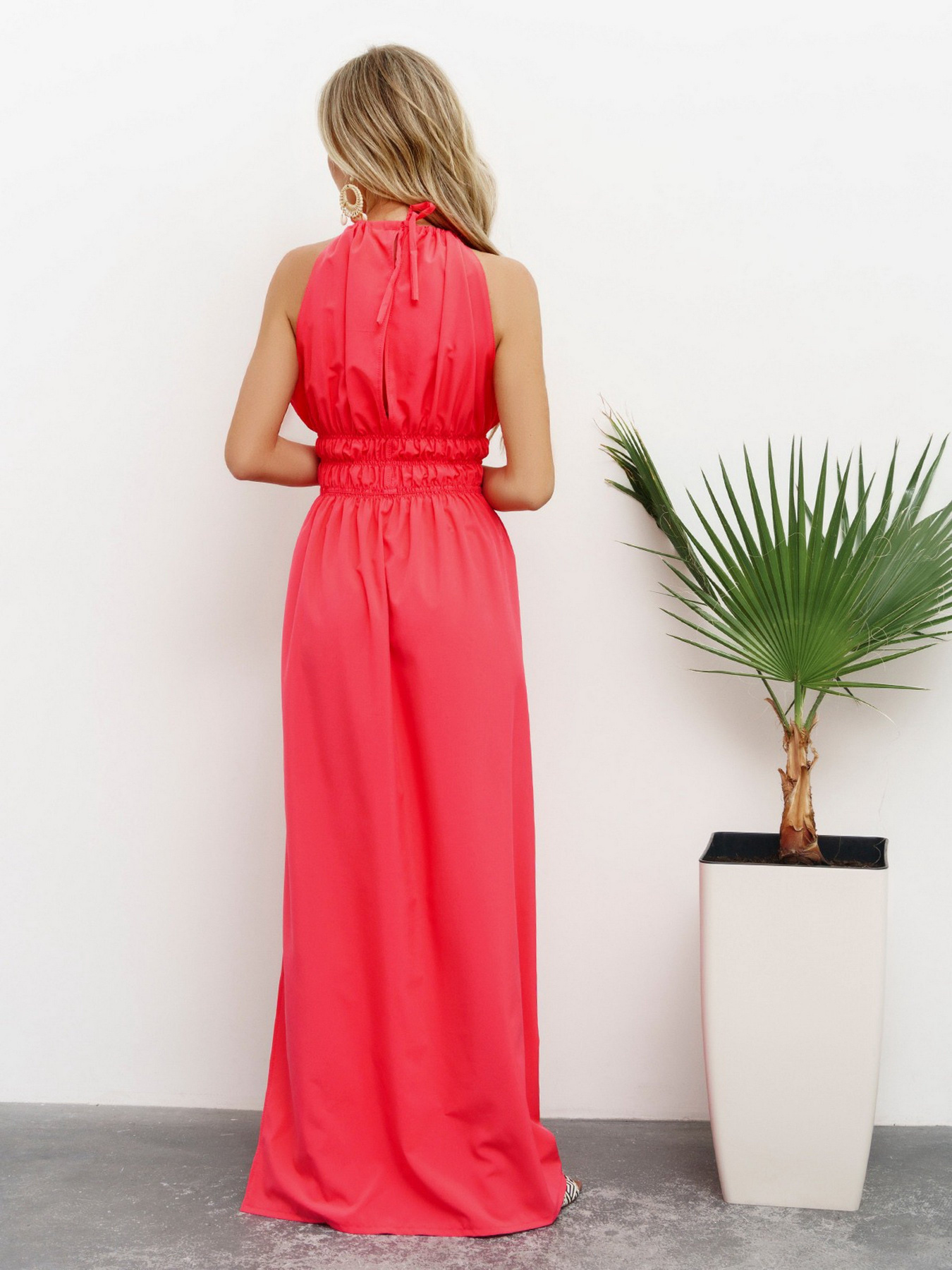 Платье макси ISSA Plus модель 13411_coral Фото