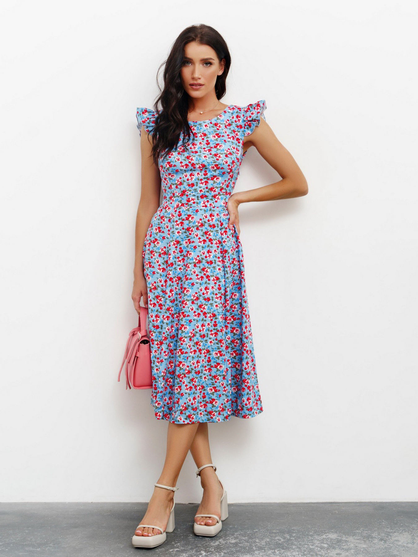 Платье миди ISSA Plus модель 13422_blue Фото