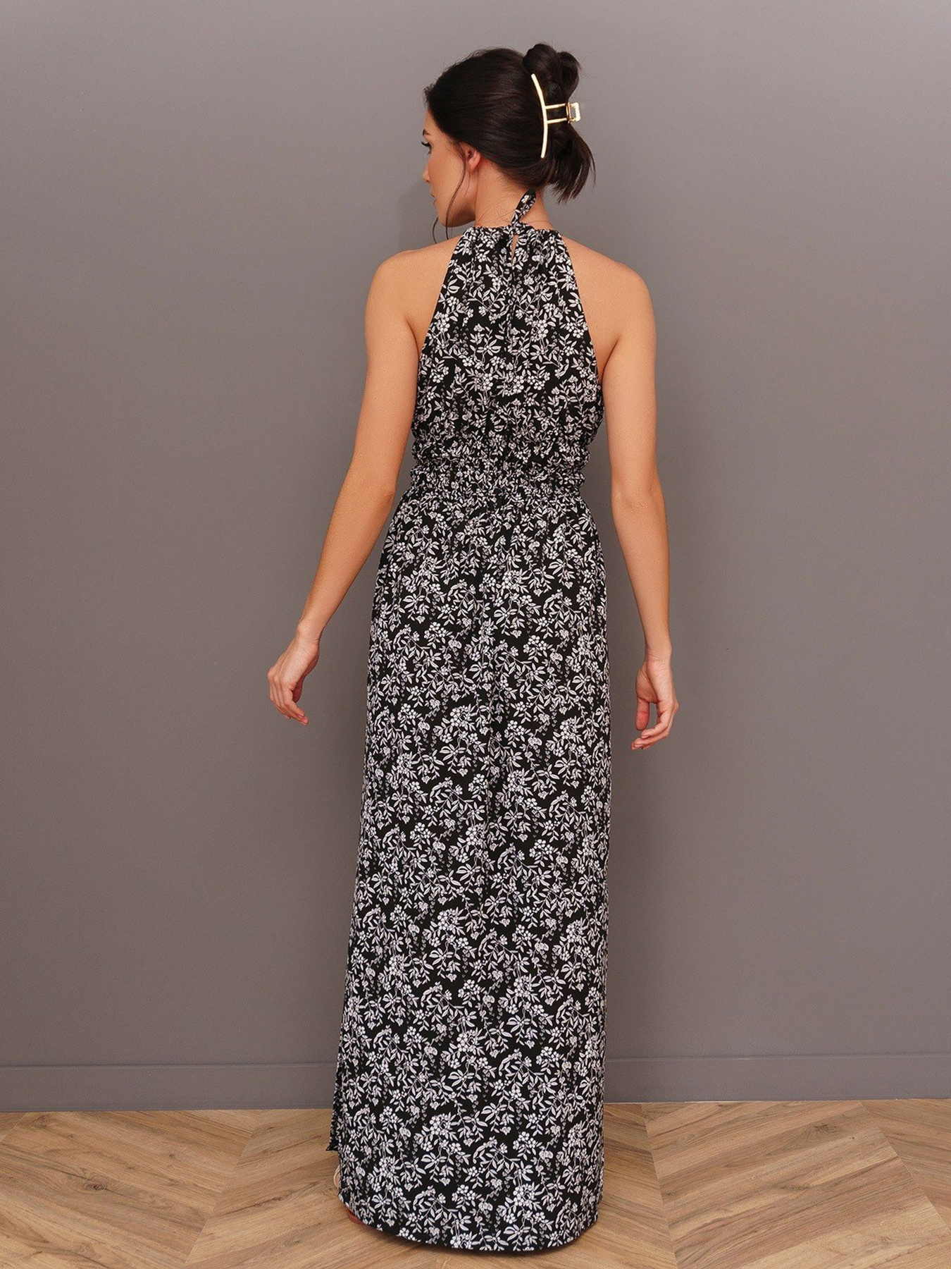 Платье макси ISSA Plus модель 13414_black Фото