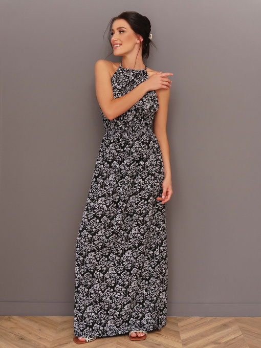 Платье макси ISSA Plus модель 13414_black Фото