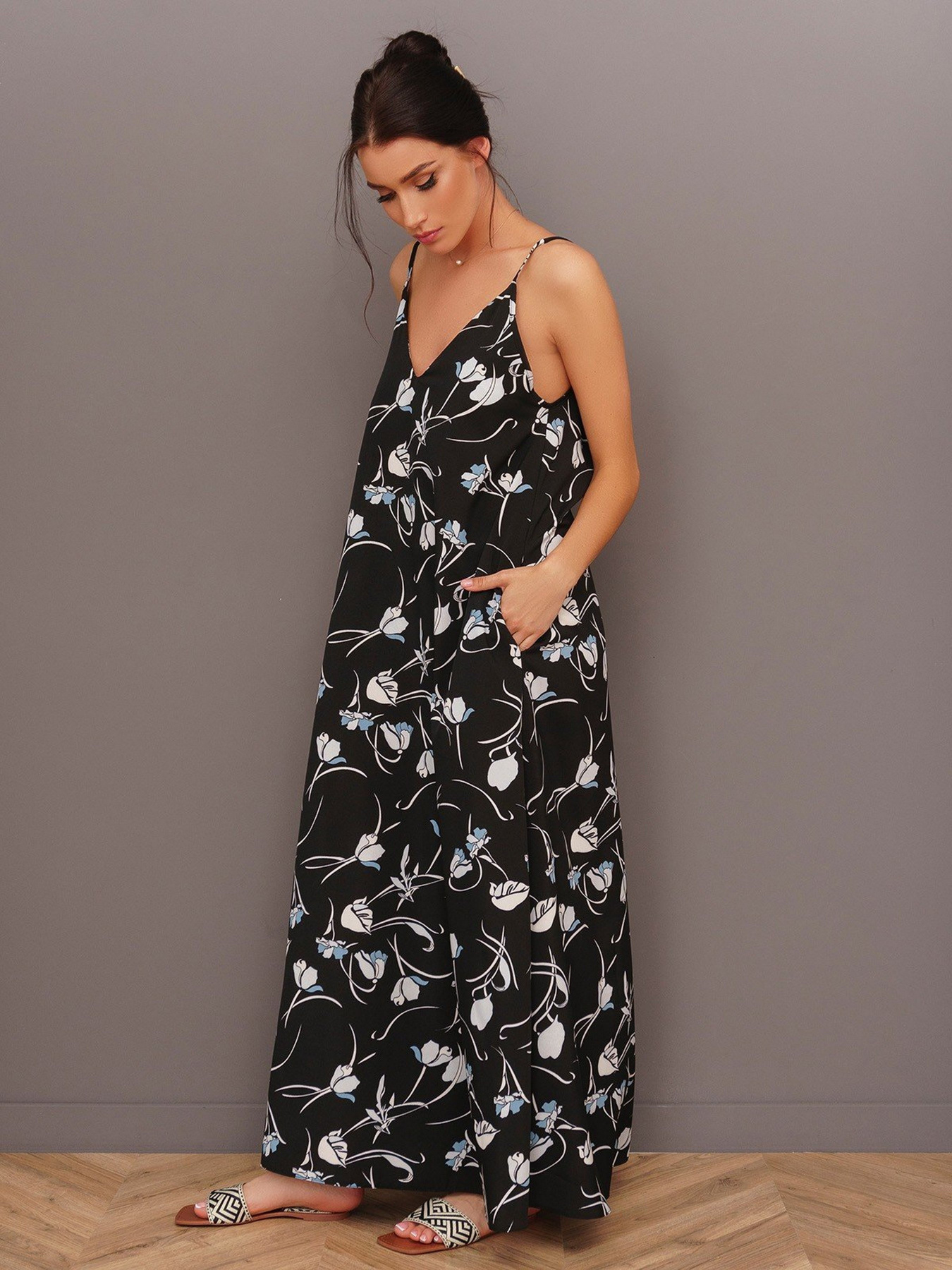 Платье макси ISSA Plus модель 13419_black Фото