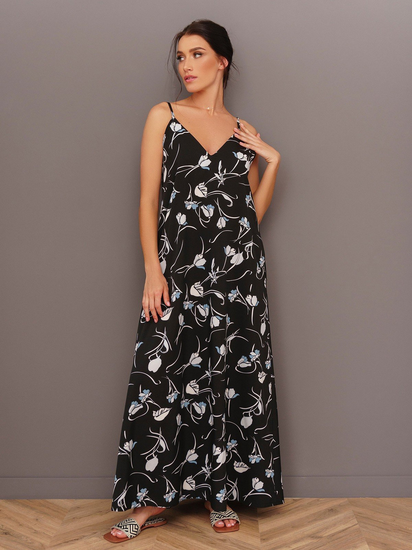 Платье макси ISSA Plus модель 13419_black Фото