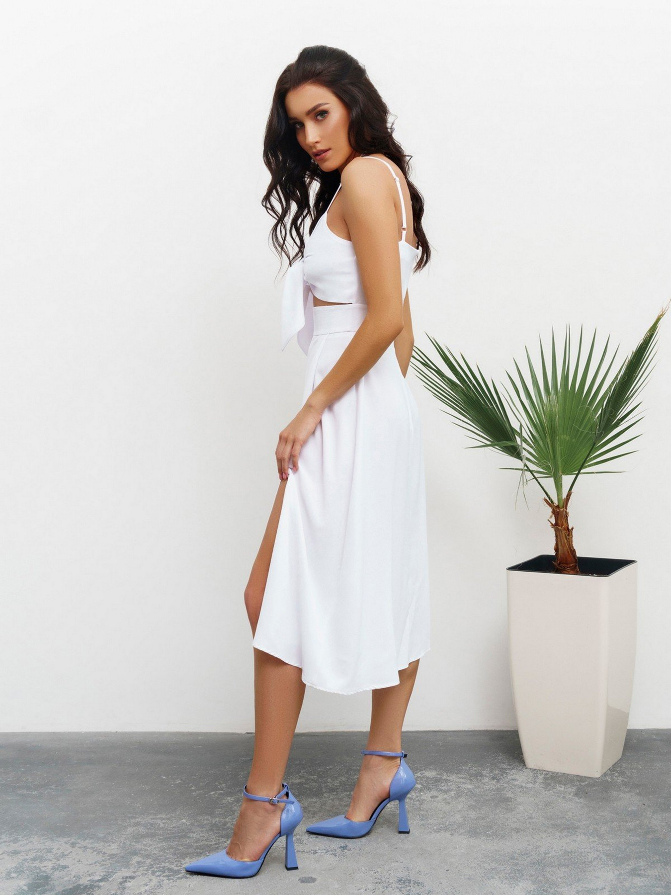 Платье миди ISSA Plus модель 13433_white Фото