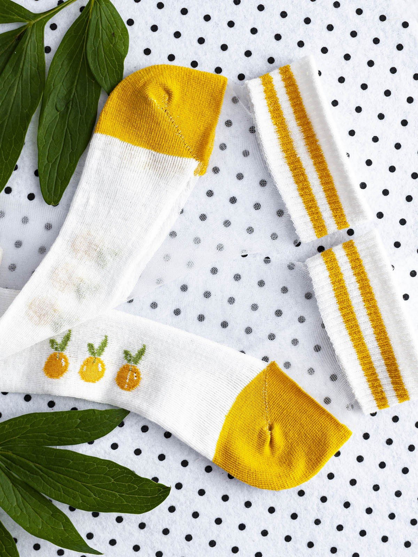 Носки и гольфы ISSA Plus модель NS-47_whiteyellow Фото