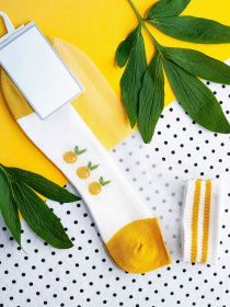 Носки и гольфы ISSA Plus модель NS-47_whiteyellow Фото