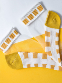 Шкарпетки та гольфи ISSA Plus модель NS-49_whiteyellow Фото