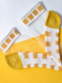 Носки и гольфы ISSA Plus модель NS-49_whiteyellow Фото