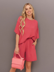 Повседневный костюм ISSA Plus модель 13437_terracotta Фото