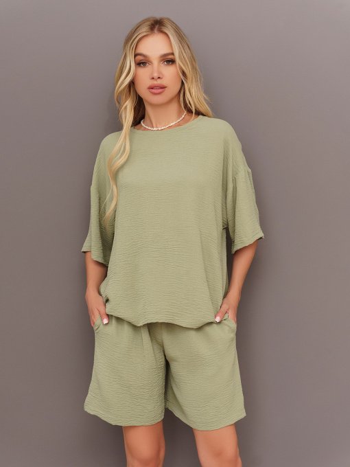 Повсякденний костюм ISSA Plus модель 13437_khaki Фото