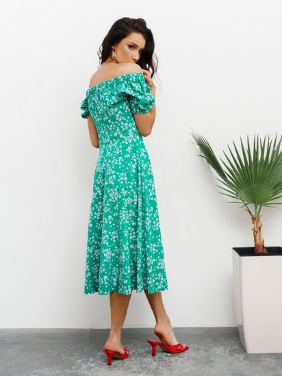 Сукня міді ISSA Plus модель SA-413_green — фото 3 - INTERTOP