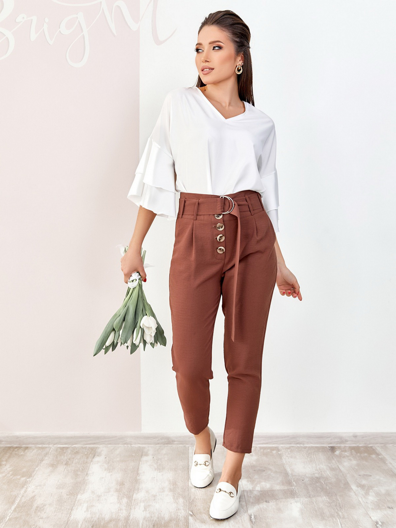 Блуза ISSA Plus модель SA-153_milky Фото