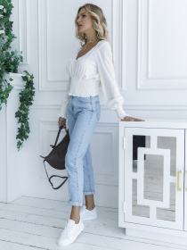 Блуза ISSA Plus модель SA-23_milky Фото