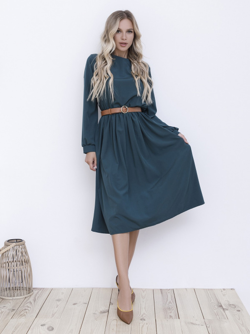 Платье миди ISSA Plus модель 12094_зеленый Фото