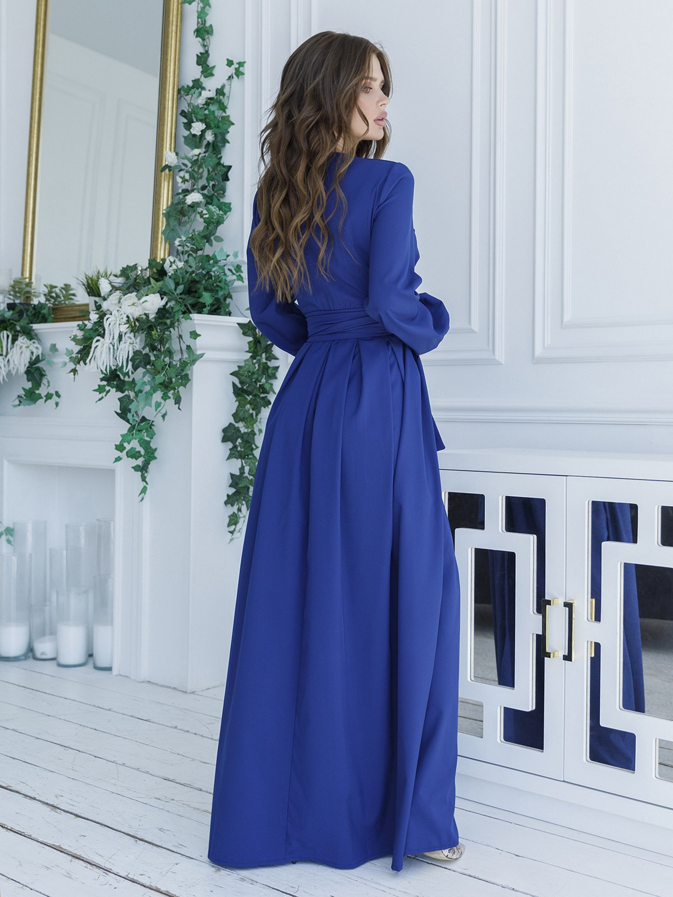 Сукня максі ISSA Plus модель 12107_blue Фото