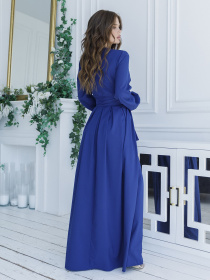 Сукня максі ISSA Plus модель 12107_blue Фото