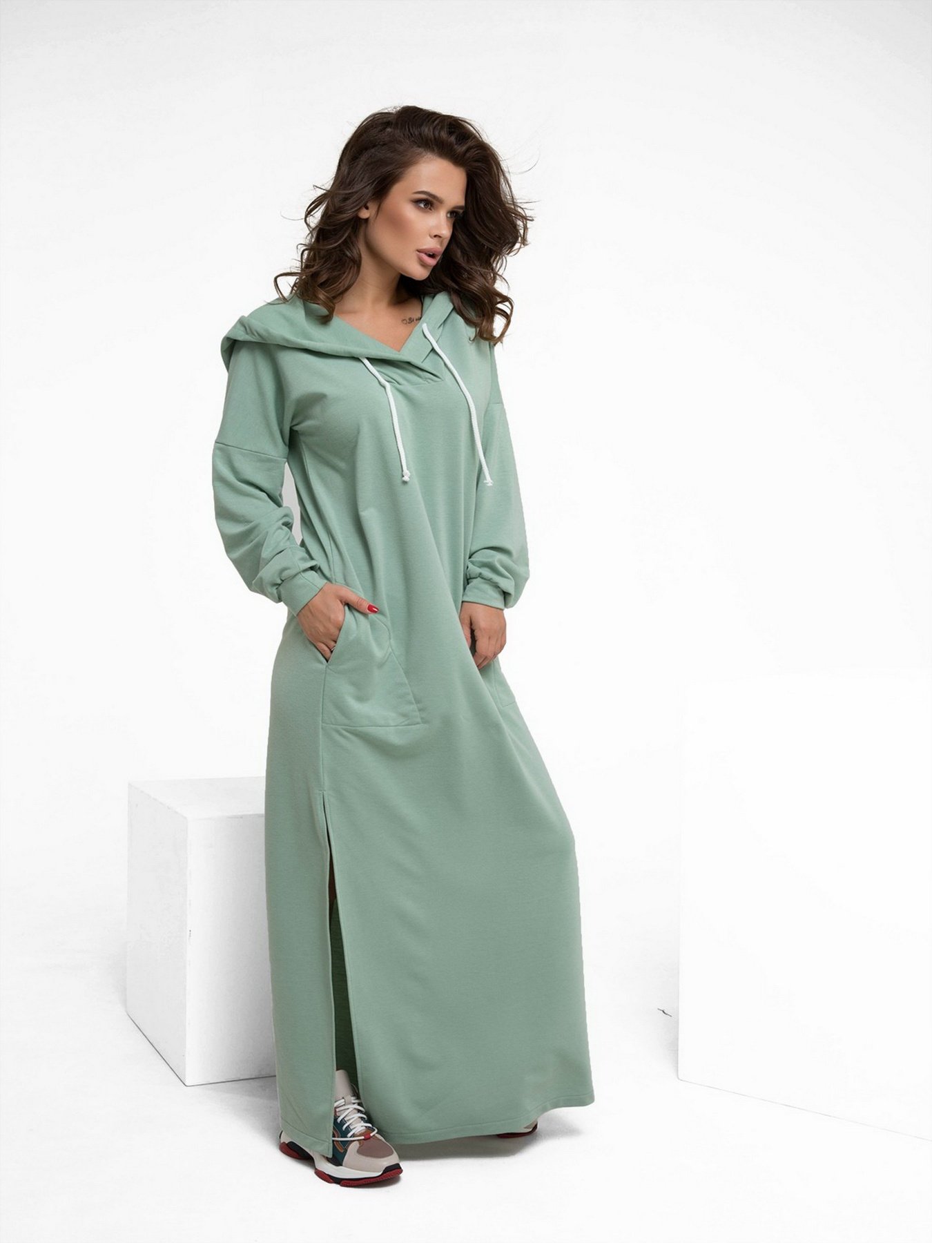 Сукня максі ISSA Plus модель 12219_mint Фото