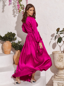 Сукня максі ISSA Plus модель 12273_crimson Фото