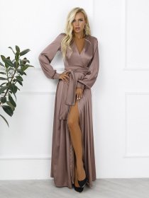 Платье макси ISSA Plus модель 12273_lightbrown Фото