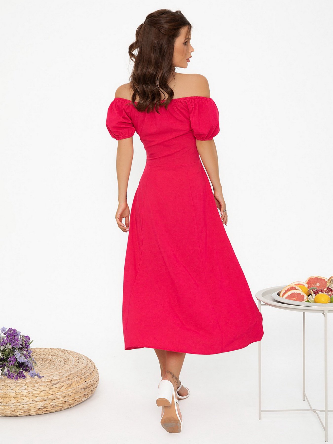 Платье миди ISSA Plus модель 12789_crimson Фото