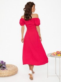 Сукня міді ISSA Plus модель 12789_crimson Фото