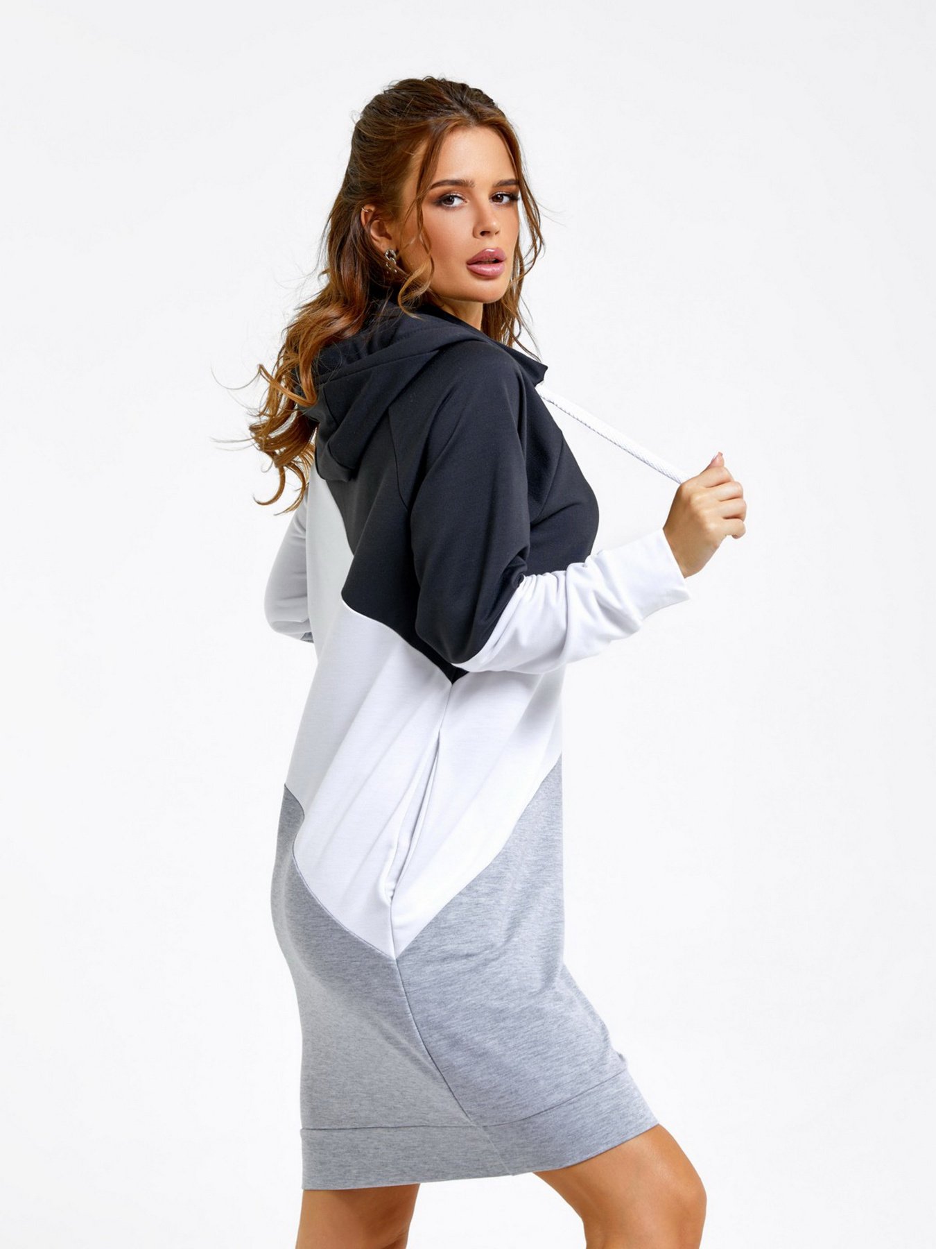 Сукня міні ISSA Plus модель SA-27_blackwhite Сукня міні ISSA Plus модель SA-27_blackwhite Фото