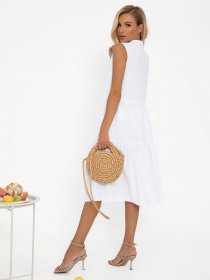 Сукня міді ISSA Plus модель SA-274_white Сукня міді ISSA Plus модель SA-274_white Фото