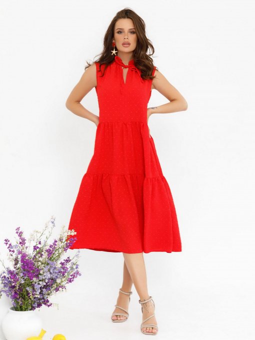 Платье миди ISSA Plus модель SA-274_red Фото