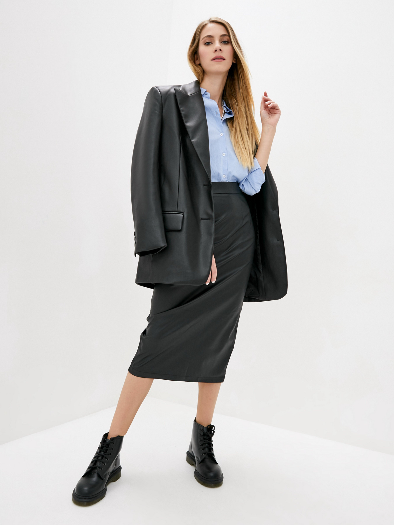 Юбка миди ISSA Plus модель 12125_black Фото