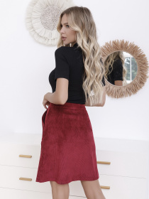 Юбка мини ISSA Plus модель SA-15_burgundy Фото