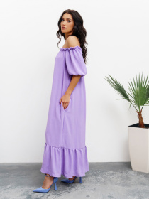 Платье макси ISSA Plus модель SA-236_lilac. Фото