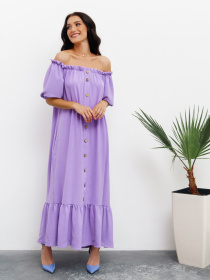 Платье макси ISSA Plus модель SA-236_lilac. Фото