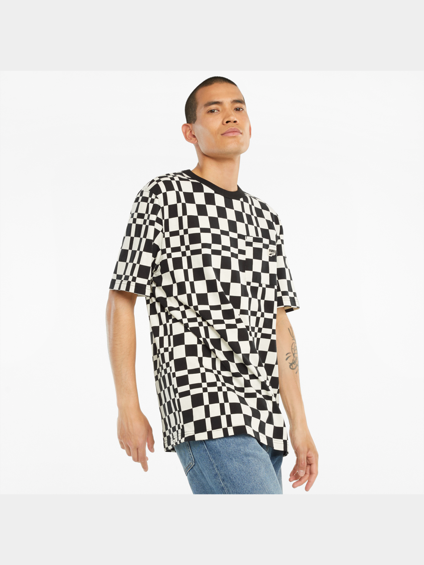 Футболка PUMA Downtown Check Aop Tee модель 531597 Фото