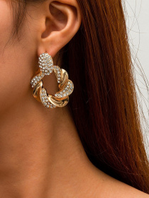 Серьги-подвески ISSA Plus модель AK-23_gold Фото