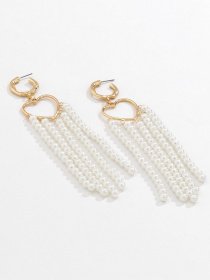 Серьги-подвески ISSA Plus модель AK-28_white Серьги-подвески ISSA Plus модель AK-28_white Фото