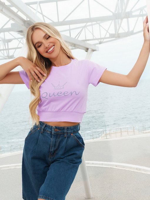 Футболки і поло ISSA Plus модель WN20-290_lilac Фото