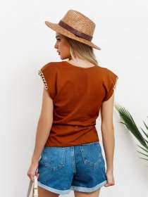 Футболка ISSA Plus модель WN20-298_brown Фото