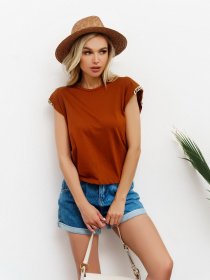 Футболка ISSA Plus модель WN20-298_brown Фото