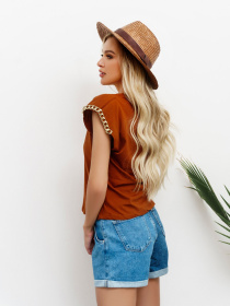 Футболка ISSA Plus модель WN20-298_brown Фото