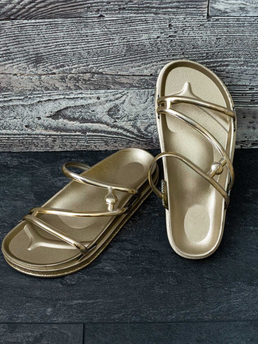 Шлепанцы ISSA Plus модель OB2-66_gold Фото