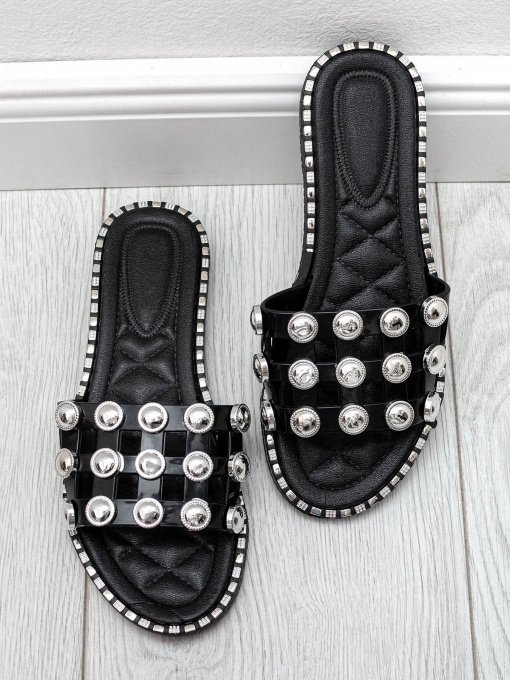 Шлепанцы ISSA Plus модель OB2-68_black Фото