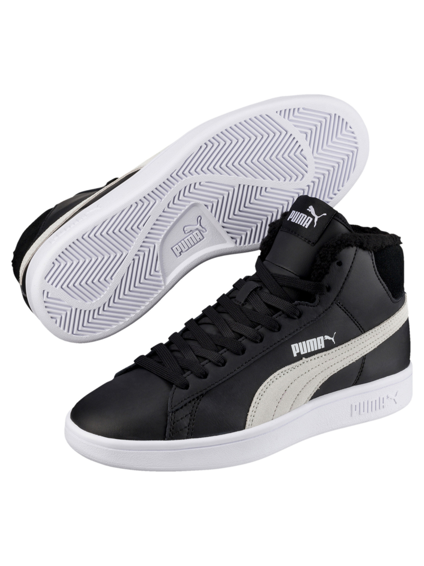 Кроссовки PUMA Smash V2 Mid L Fur Jr модель 366895 Фото
