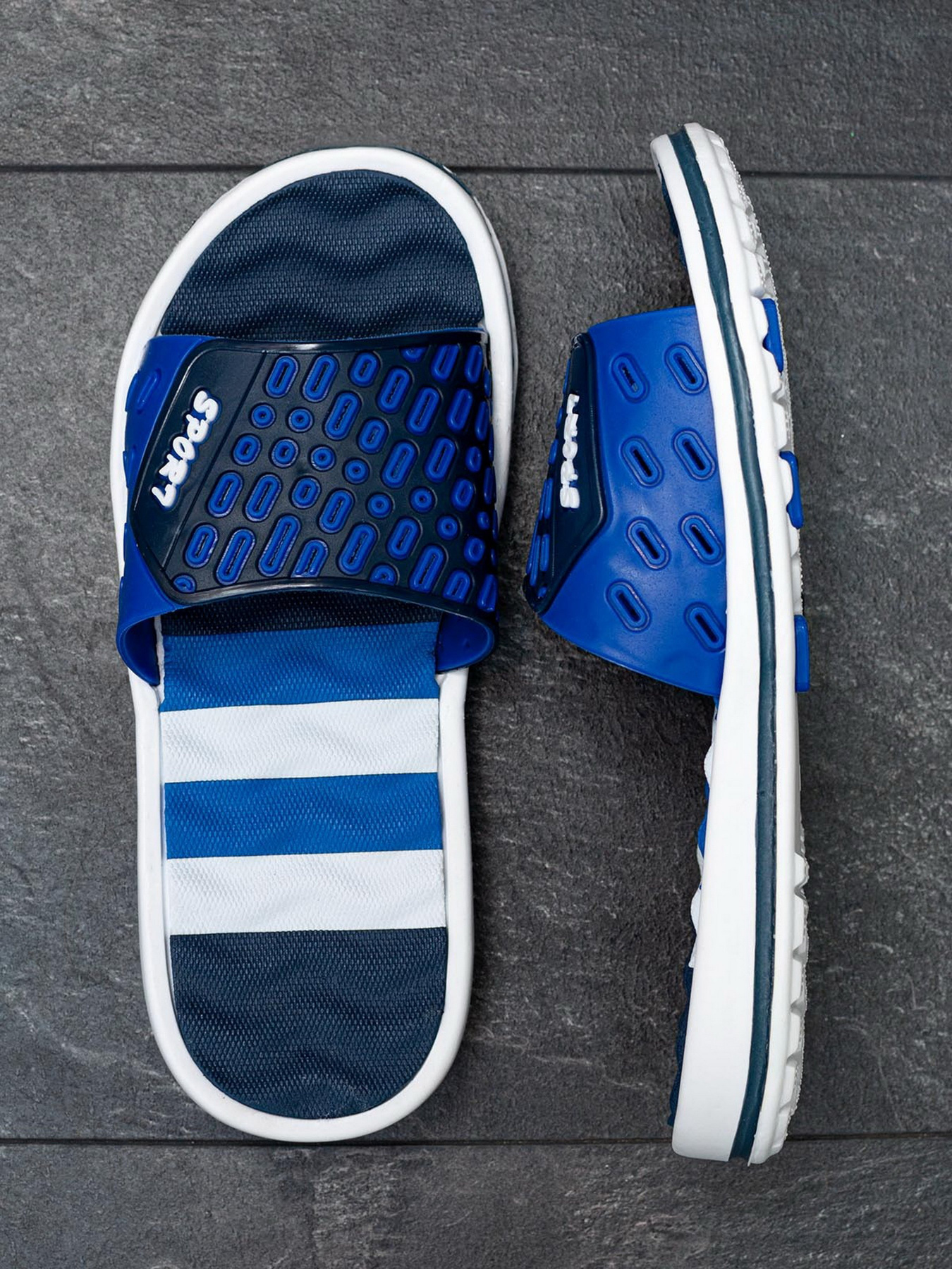 Шлепанцы ISSA Plus модель GOB2-85_darkblue Шлепанцы ISSA Plus модель GOB2-85_darkblue Фото