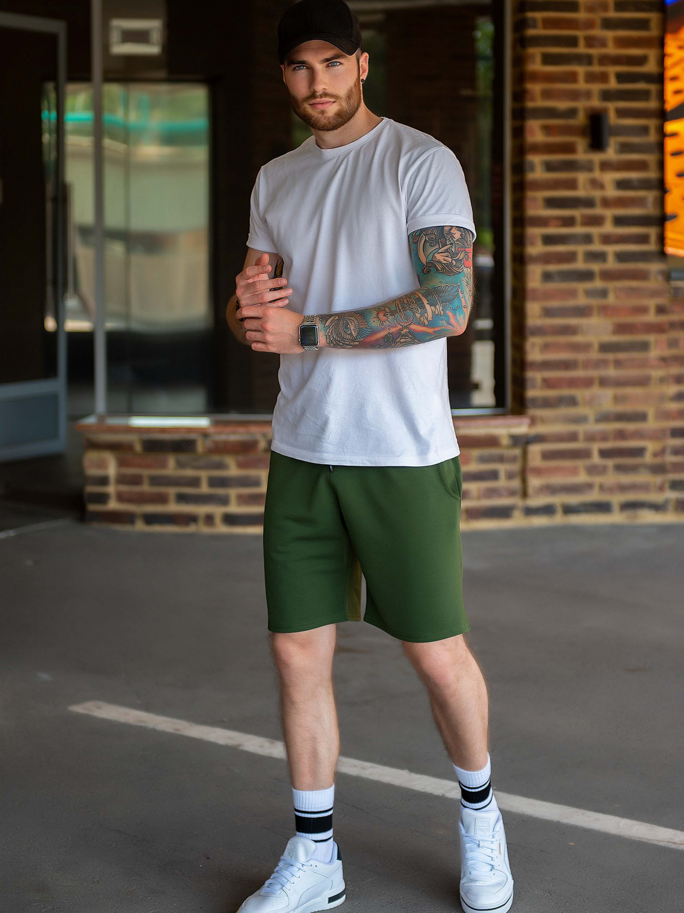 Шорты ISSA Plus модель GN-453_khaki Фото