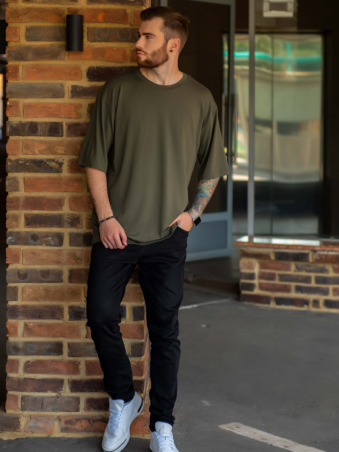 Футболка ISSA Plus модель GN-454_khaki Футболка ISSA Plus модель GN-454_khaki Фото