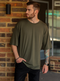 Футболка ISSA Plus модель GN-454_khaki Футболка ISSA Plus модель GN-454_khaki Фото