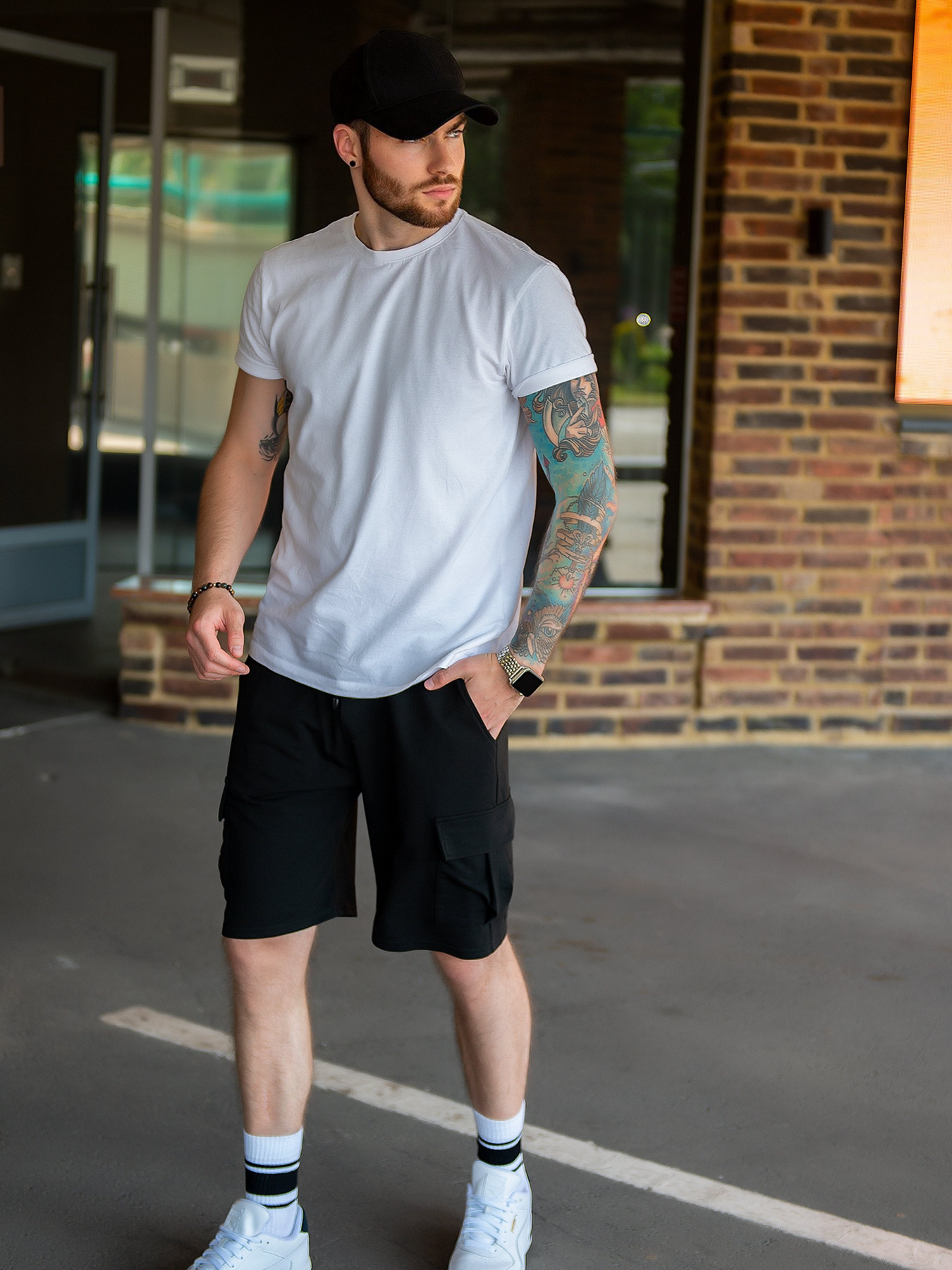 Повсякденні шорти ISSA Plus модель GN-455_black Фото