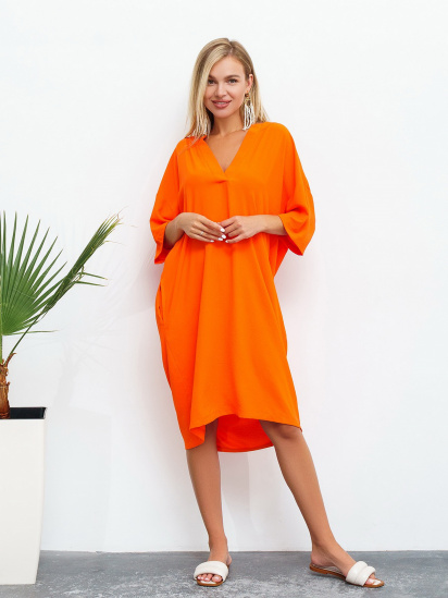 Сукня міді ISSA Plus модель 13465_orange - фото