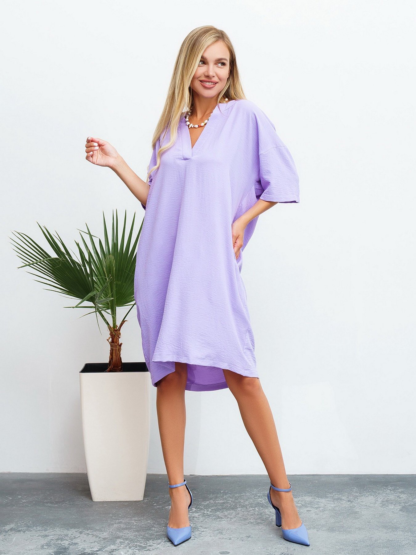 Платье миди ISSA Plus модель 13465_lilac Фото