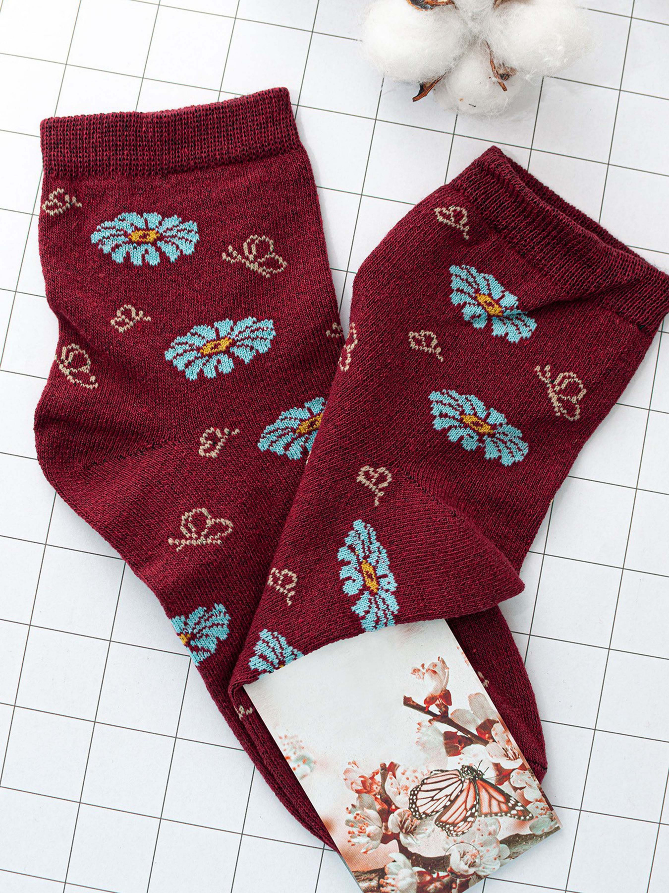 Шкарпетки та гольфи ISSA Plus модель NS-05_burgundy Фото